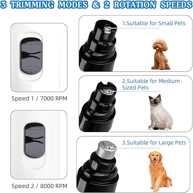 Nail Grinder, 2025 New Dog Nail Trimmer, USB Rechargeable Pet Nail Grinder, Dog Nail Trimmers, Electric Dog Nail Clippers, Pet Paws Grooming Smoothing Tool (1 Set)