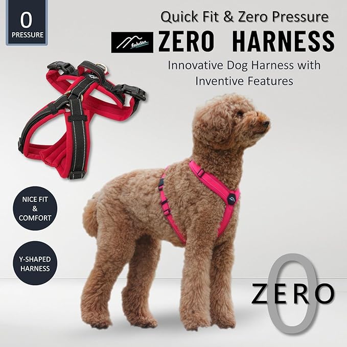 [白山:Hakusan] Zero Dog Harness Basic Type, Safe - No chocking/Hard to Disconnect, Great fit - Easy Put on and Off/Adjustable, Reflector, XS - Small & Medium Dog, Two-Tone Lime x Yellow