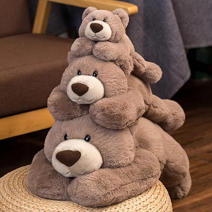 ronivia Weighted Stuffed Animals, 19.7" 3.3lbs Weighted Bear Stuffed Animal Toy Cute Brown Bear Plush Pillow Weighted Plush Animals Toy