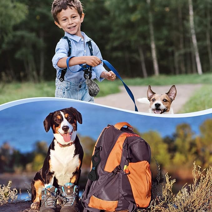 PuppyDoggy Dog Poop Bag Holder for Leash Waste Bag Carrier Dog Poop Bag Dispenser for Walking Running Bicycle Accessory 2 Pieces (Light Green)