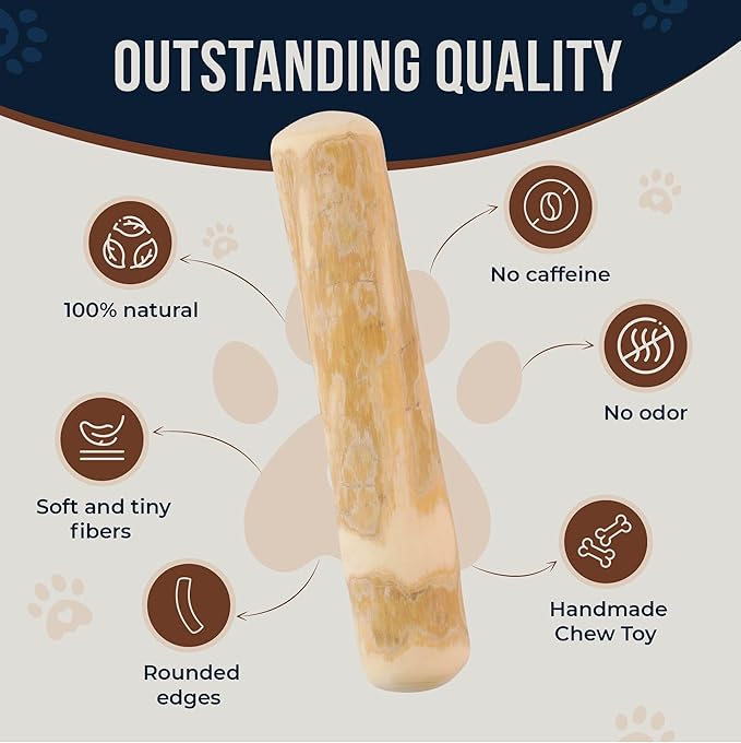 GOWGOW Coffee Wood Dog Chew Sticks 6.5" & Dog Rope Toys for Puppy - 100% Natural Puppy Chew for Teething, Organic Wood Stick - Size XS