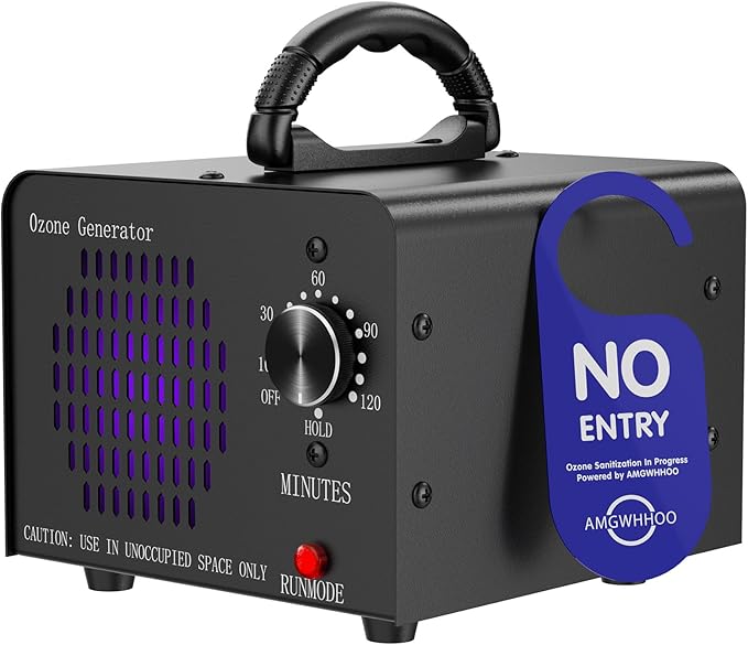 Amgwhhoo Ozone Generator Machine 160,000mg/h, High Capacity Ozone Odor Eliminator Removal Air Purifier for Home Car Pet & Basement Odor, Suitable for Spaces up to 7,000 Square Feet, Black