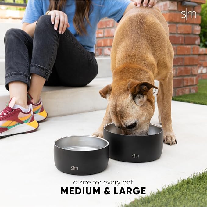Simple Modern Stainless Steel Pet Water Bowl for Dogs & Cats | Reusable Insulated Stainless Steel Food Bowls for Dog Cat | No Tip No Slip BPA Free | Bentley Collection | Large (64oz) | Lavender