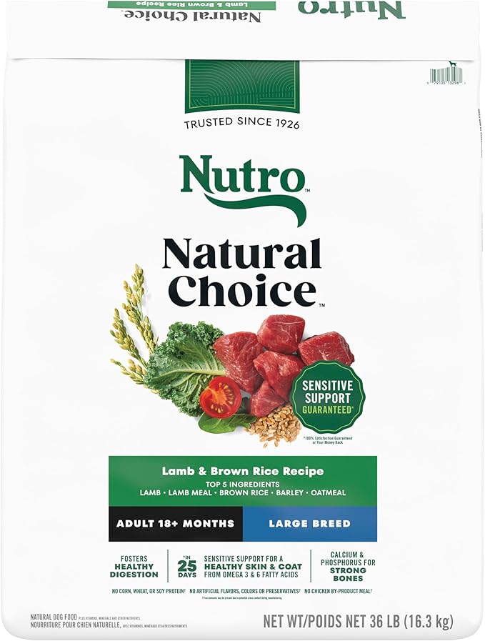 Nutro Natural Choice Senior Dog Food, Lamb & Brown Rice Recipe, 36 lb. Bag