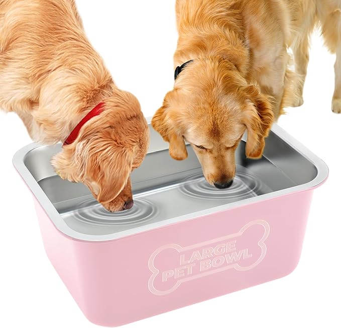 Bwogue 3 Gallons Extra Large Dog Water Bowl for Large Breed, Durable Stainless Steel Dog Bowl High Capacity Pet Water and Food Bowls for Dogs, 1 Pack
