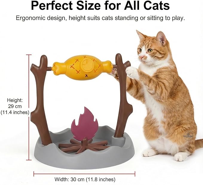 Grilled Fish Cat Treat Dispenser Interactive Cat Puzzle Feeder Toy Slow Feeder Bowl Indoor Cats & Kittens Boredom Relief