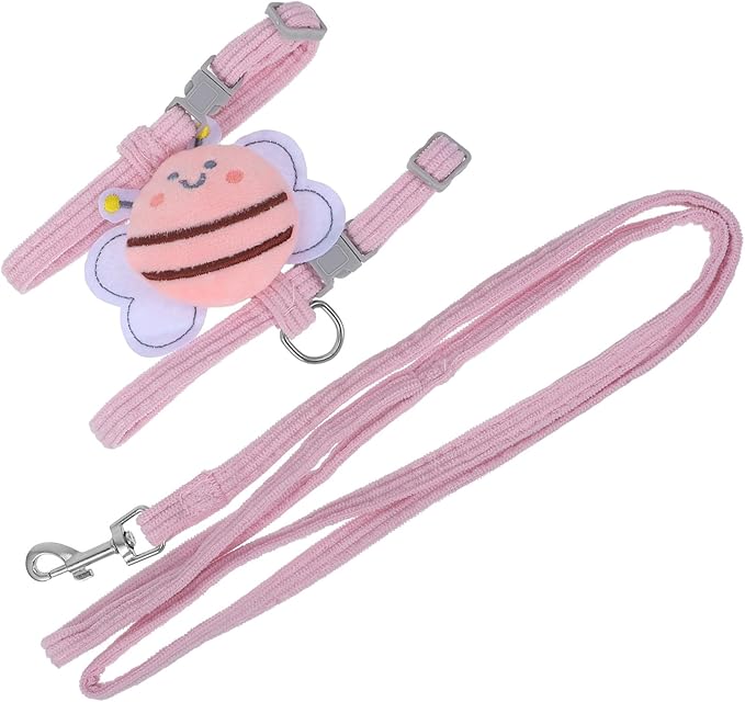 Kisangel Adjustable Small Cat Harness Vest with Decorative Puppy Design Breathable Soft Pet Walking Traction Rope for Dogs and Cats Comfortable Fit for Training and Outdoor Use