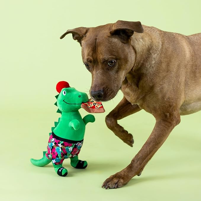 Fringe Studio Pizzasaurus REX Plush Dog Toy, Pet Shop Collection (314431)