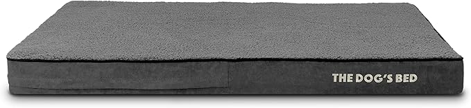 The Dog’s Bed Orthopedic Memory Foam Dog Bed, XL Grey Plush, Pain Relief for Arthritis, Hip & Elbow Dysplasia Post Surgery, Lameness, Supportive Calming, Waterproof Washable Cover, Veterinary Approved