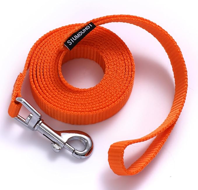 Siumouhoi 6 FT Puppy Leashes, Strong Traditional Style Leash with Easy to Use Collar Hook,Dog Lead Great for Small and Medium and Large Dog (Orange, 5/8 in x 6 ft)