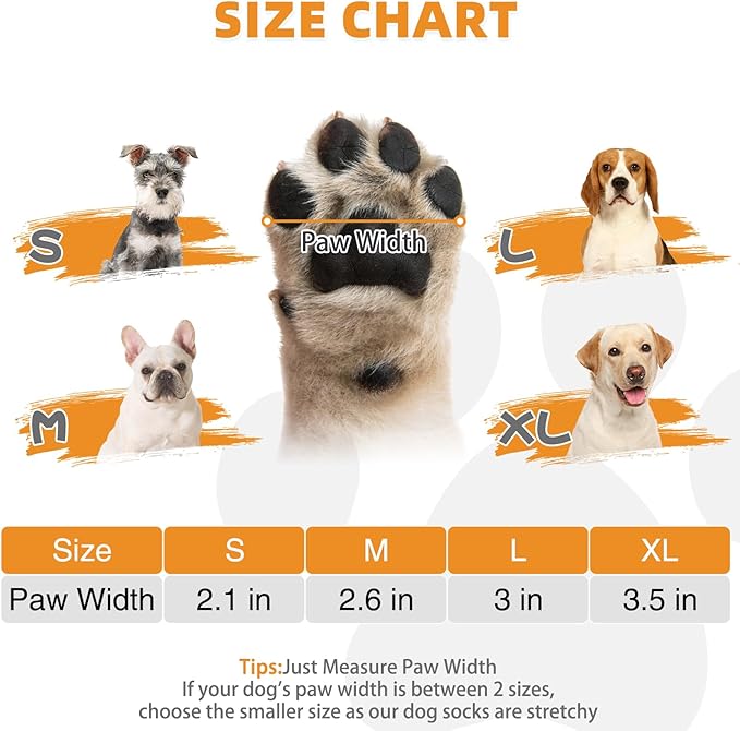 KOOLTAIL Dog Socks to Prevent Licking Paws, Dog Christmas Outfit Shoes for Winter Snow Pavement, Warm Fleece Pet Boots & Paw Protector for Hardwood Floors Anti Slip, Small Medium Large Size, Red S
