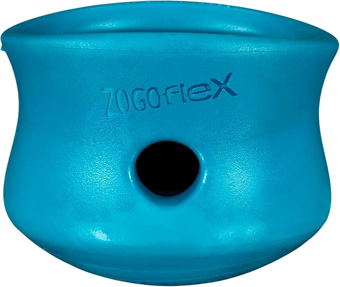 WEST PAW Toppl Durable Dog Treat Puzzle Toy for Small to Medium Dogs- Engaging Interactive Chew Toy for Mental Stimulation, Slow Feeding- Quarter Cup Capacity - River Blue, Small