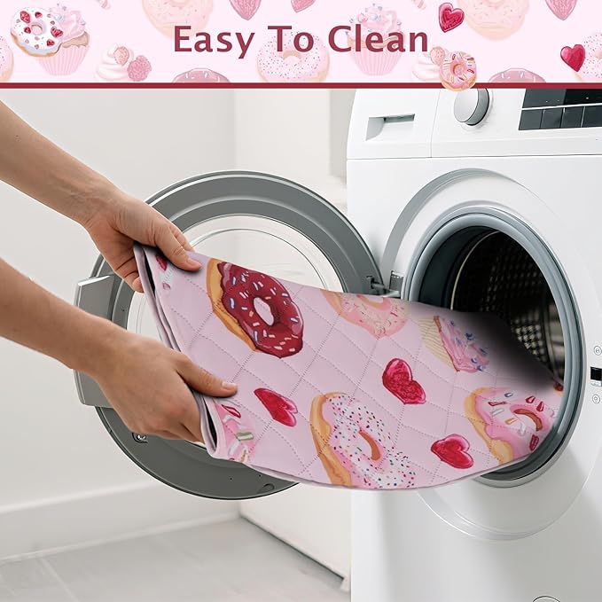 IEUUMLER Washable Pee Pads for Dogs, 2 Pack Cake Pattern Reusable Waterproof Puppy Potty Pads, Non-Slip Absorbent Pet Training Pads for Playpen Crate Bed EU015 Pink Cake, 36x31
