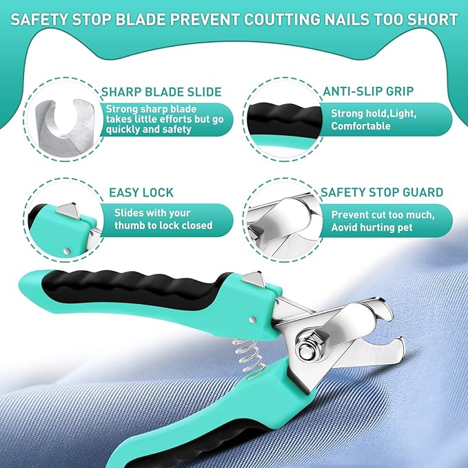 Dog Brush Kit for Grooming Short Long Haired Cats, 3 in 1 Dog Grooming Set for Small Animals, Puppy Self-Cleaning Slicker Brush for Shedding Medium & Large Dogs. Free Pet Comb + Nail Clippers