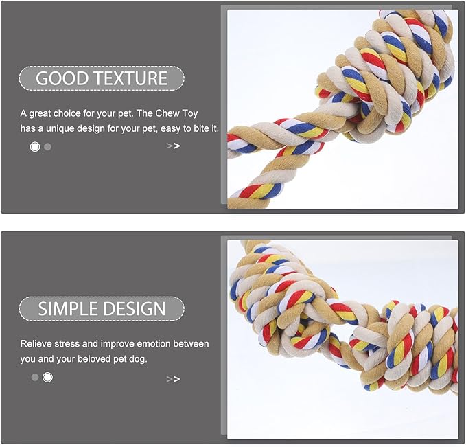 BESPORTBLE Dog Tug Rope for Dogs Interactive Chew Sturdy Knotted Rope Ball for Aggressive Chewers and Puppies
