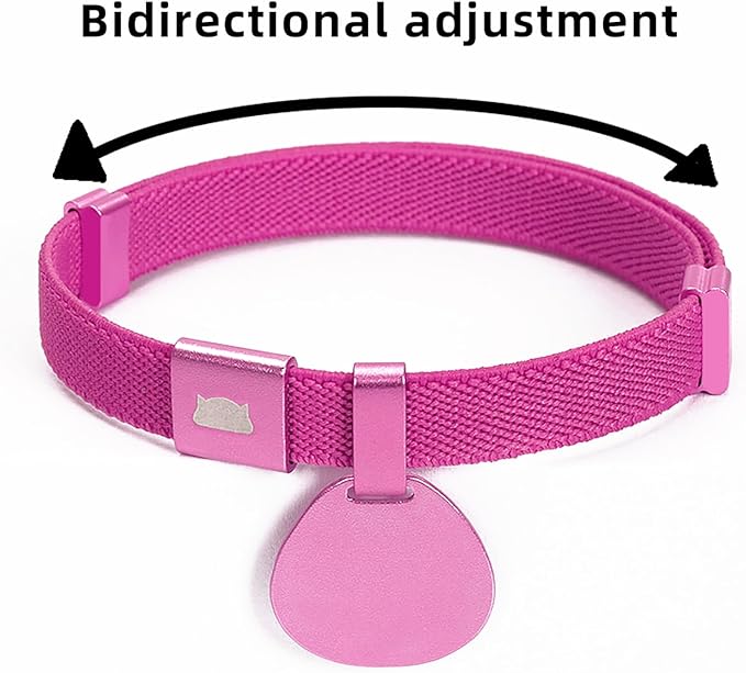 Minimalist Stretch Lightweight Custom Engraved Cat Collar with Name Tag Personalized Cat Collars for Kitten Boy & Girl Cats (Red, Collar with ID Tag)