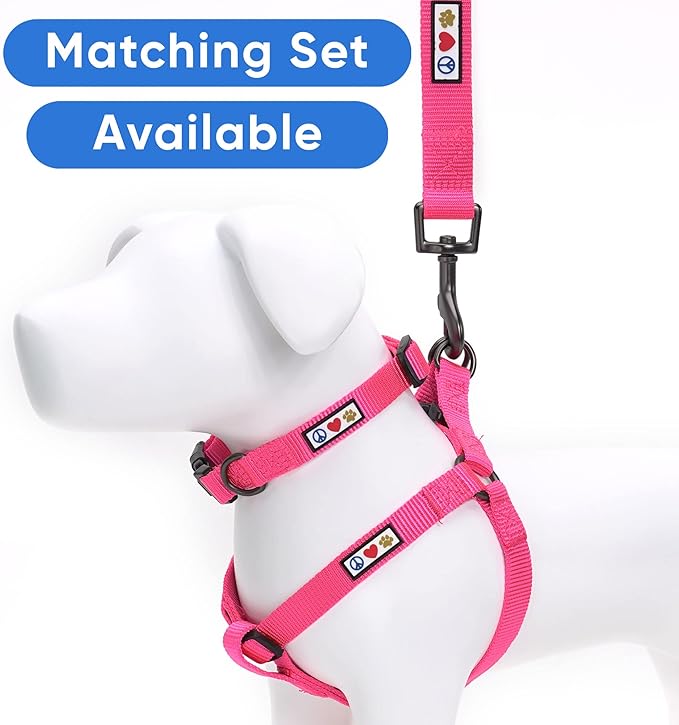 Pawtitas Personalized Dog & Puppy Harness Medium Pink Custom ID Tag Adjustable No Pull Vest