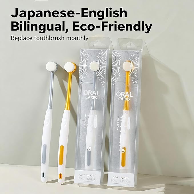 RYUNOSUKE Professional Pet Toothbrush for Small & Large Animals (Yellow)