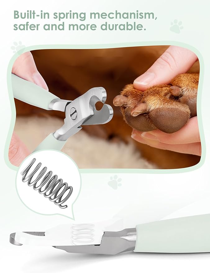 Heavy Duty Dog Nail Clippers -【Cuts Thick Nails Like Butter】【Upgraded Large Opening】 Professional Toenail Trimmer Razor Sharp Blade for Medium to Giant Breed (Green)