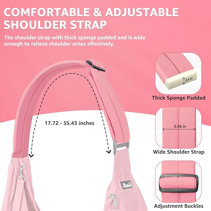 SlowTon Dog Carrier Sling - Thick Padded Shoulder Strap Adjustable Dog Carriers for Small Dogs, Puppy Carrier Purse for Pet Cat with Front Zipper Pocket Safety Belt Machine Washable (Peach, S)
