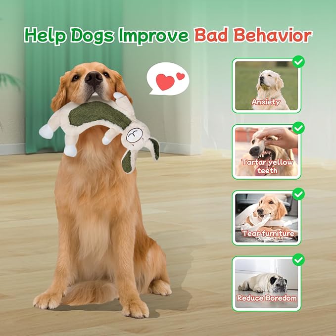Zrbtk Crinkle Squeaky Dog Toys for Aggressive Chewers, Less Stuffed Dog Toy to Keep Them Busy, Plush Interactive Pet Toys for Dogs, Tough Chew Toys for Small Medium Large Dogs
