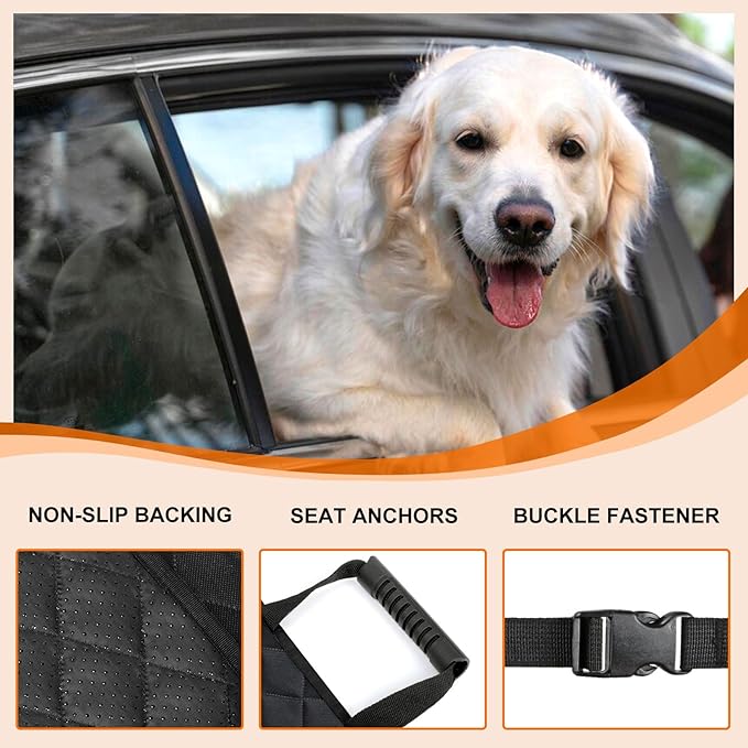 NECKORY 2 Pack Front Dog Seat Cover, Waterproof Car Seat Covers for Dogs Nonslip Scratch-Proof Dog Seat Cover Front Seat Cover for SUV, Sedans,Trucks,Cars - S, Black
