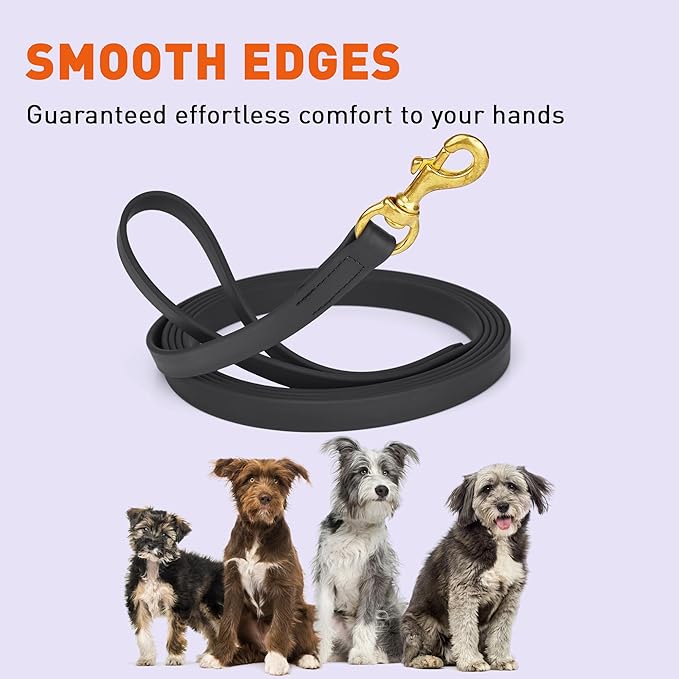 Viper Biothane Working Tracking Lead Leash Long Line for Dogs 2 Colors and 6 Sizes,Black, 3/4" x 33ft