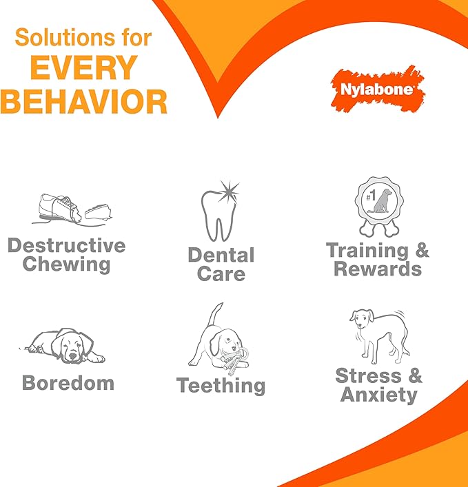 Nylabone Textured Bone Power Chew Toy for Dogs, Durable & Tough Dog Toys for Aggressive Chewers, Basted Blast Bacon and Steak Flavor, Large Dogs - Up to 50 lbs, 1 Count