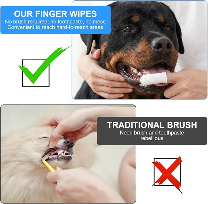 25Pcs Cat & Dog Toothbrush Finger Set for Dog & Cat, Reusable Soft Fabric Finger Toothbrush Kit Washable Oral Cleaning Wipes for Puppies Kittens at Home Dental Care (White and Clear)