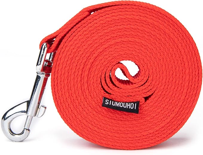 Siumouhoi Strong Durable Nylon Dog Training Leash, 1 Inch Wide Traction Rope, 6 ft 10ft 15ft Long, for Small and Medium Dog (Red, 10 Feet)