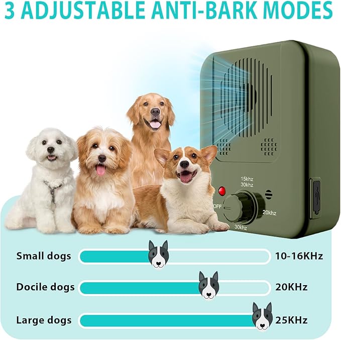 Anti Barking Device, Dog Barking Control Device, Ultrasonic Dog Barking Deterrent Devices, Safe & Humane Dog Barking Silencer for All Dogs Indoor Outdoor, Bark Box Stop Dog from Barking (Green)
