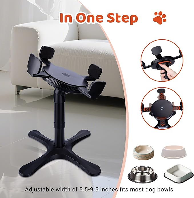 Elevated Adjustable Dog Bowl Feeding Stand, 3 Heights and Tiled Ajudst, Compatible with Moost Feeding Bowls, Great for Medium Large Dogs(No Bowl Included) (1 Pack-C)
