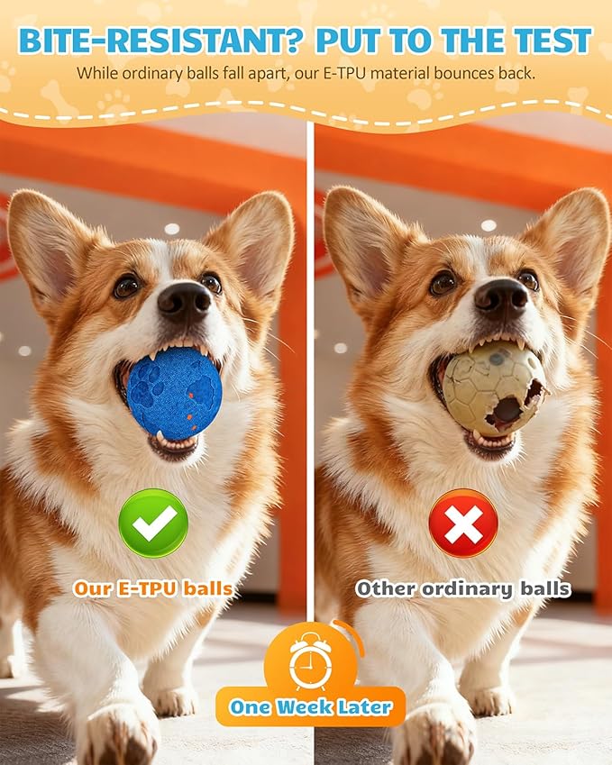 Bryxkla Interactive Dog Ball & Interactive Dog Toys for Medium/Large Dogs: Self-Moving, Auto-Vibrating & Bouncing Smart Ball - Chew-Resistant E-TPU, IPX7 Waterproof & Low-Noise