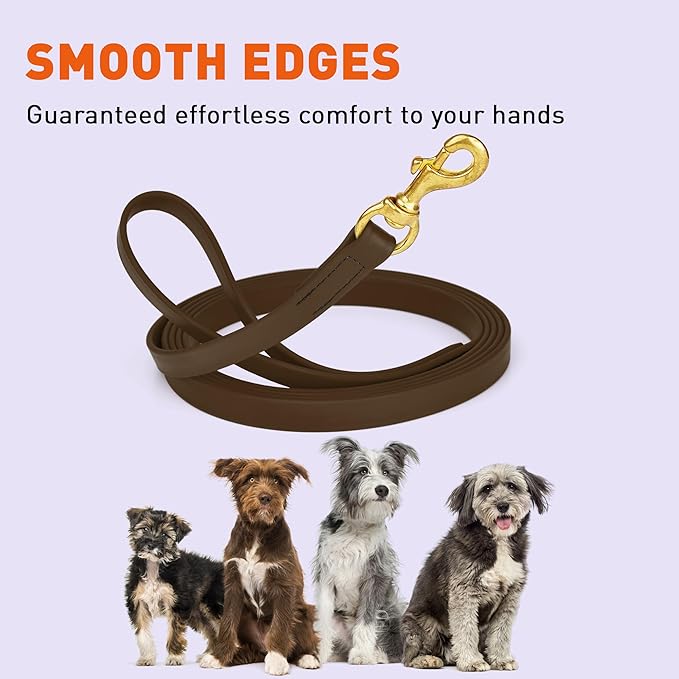 Viper Biothane K9 Working Dog Leash Waterproof Lead for Tracking Training Schutzhund Odor-Proof Long Line with Solid Brass Snap for Puppy Medium and Large Dogs, 20ft Dark Chocolate Brown