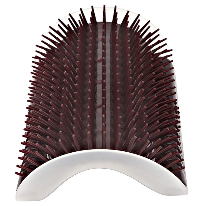 Cat Self Groomer Brush, Plastic Massage Comb with Soft 12.6x8.3cm - Easy Mount Wall Scratcher, Removes Loose Hair, Perfect for Cat Grooming and Play (Coffee)