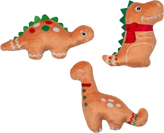 Fringe Studio Pet Toy, Baking Spirits Bright Christmas Cookies Plush Dog Toy 3 Piece Set, PetShop Collection (662143)