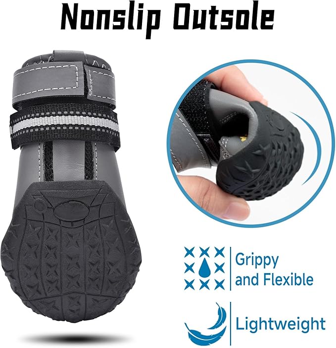 Hipaw Dog Shoes,Breathable Dog Boots for Hot Pavement,Non-Slip Paw Protector for Winter Snow,Lightweight Dog Booties for Small Medium Large Dogs,Outdoor Walking,Hiking,Indoor Hardwood Floor