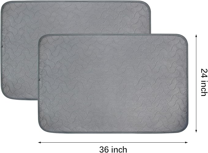 Gentle Purr Washable Dog Pee Pads 24 x 36, 2-Pack Reusable Puppy Pads, 4-Layer Ultra Absorbent Potty Training Pads for Dogs, Non-Slip Leakproof Dog Mats for Indoor Use