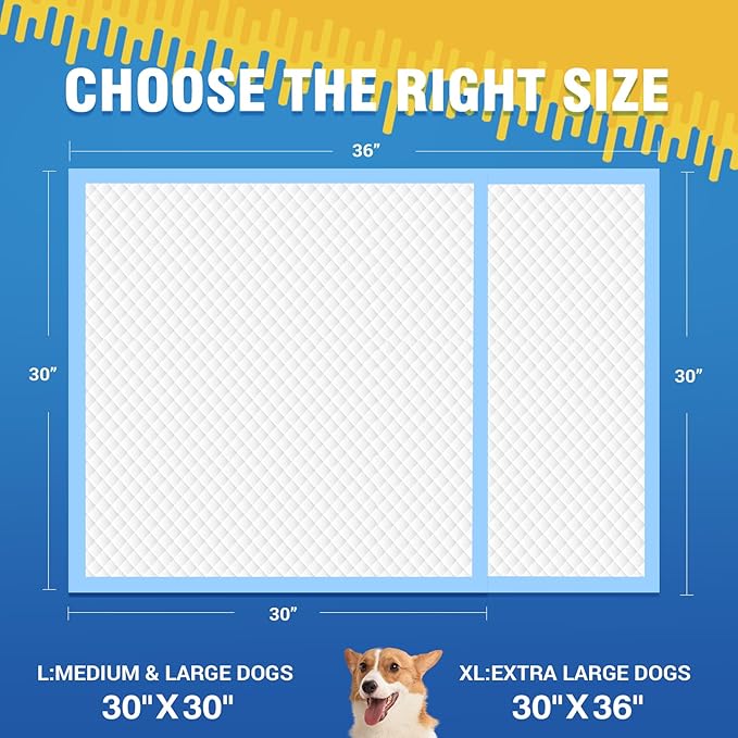 Extra Large Doggie Pee Pad, 30”x30” Thicken Dog Pee Pads, 40 Count XL Doggy Pads Leak-Proof, Super Absorbent Puppy Pee Pads for Dogs, Soft Training Pet Pads for Dogs Cats Rabbits