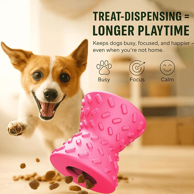 Dog Puzzle Toys, Treat-Dispensing Puzzle Ball – Interactive Rubber Dog Toy for Small & Medium Dogs, Rolling Reward Game for Training & Slow Feeding