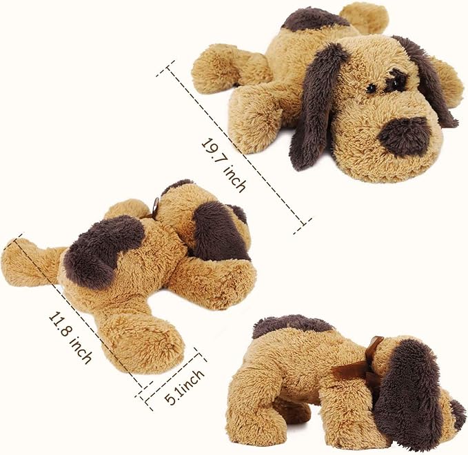 WEIGEDU Floppy Stuffed Dog Puppy Plush Toy, Huggable Beagle Labrador Retriever Stuffed Animal Dogs for Kids Girls Boys Baby Birthday Gift, 20 inch, Brown