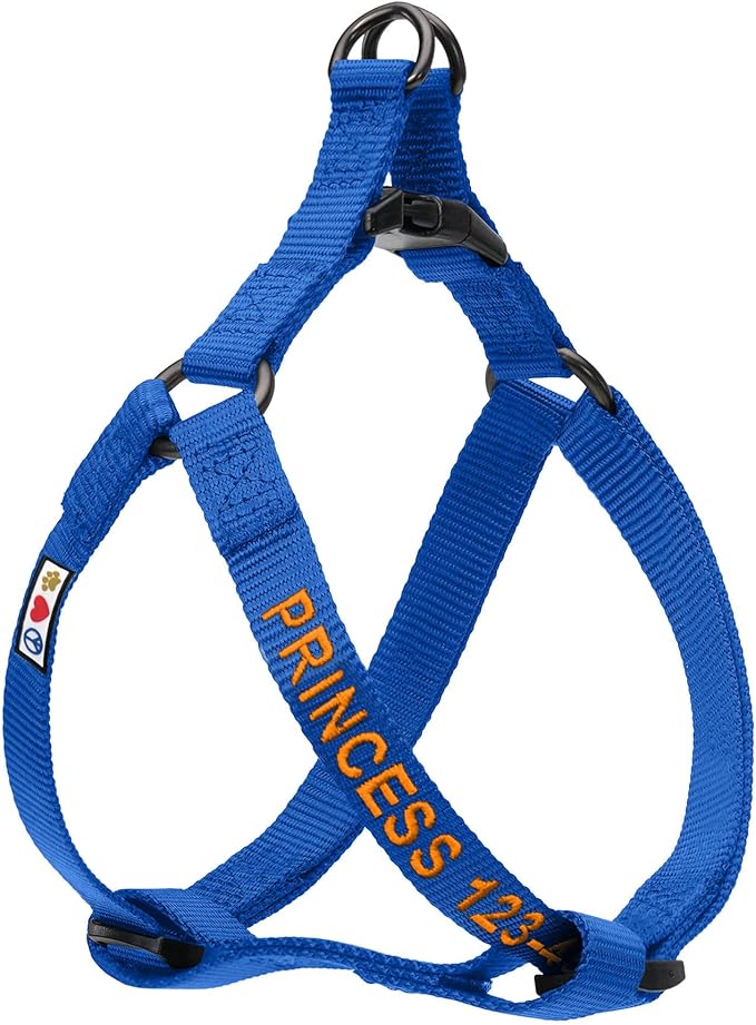 Pawtitas Personalized Dog & Puppy Harness Extra Small Blue Custom ID Tag Adjustable No Pull Vest