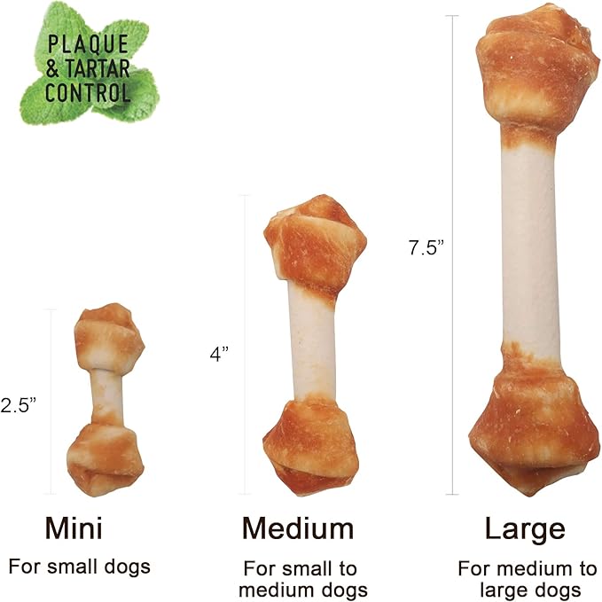 LuvChew Premium Dog Bones, Rawhide-Free, Made with Real Chicken and Wholesome Vegetables, Made with Limited Ingredients (Large 2pcs/Pack)