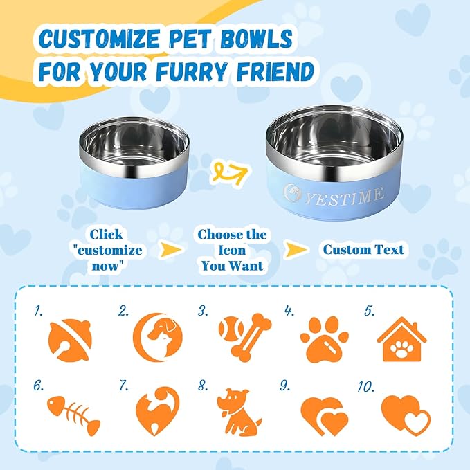 Personalized Dog Bowl with Name,Customized Steel Stanless Pet Water Bowls for Both Cat & Dog,Customized Gifts for Your Aadorable Furry Friend (Black)
