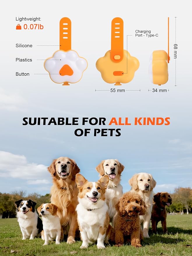 Lekebobor Light Up Dog Collar, 6 Modes Dog Lights for Night Walking, Rechargeable LED Pet Collar Light for Nighttime Clip on, IPX5 Waterproof Pet Walking Camping Accessories