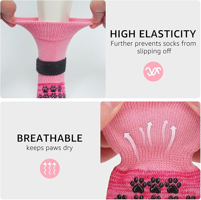 SCENEREAL Dog Socks to Prevent Licking Paws for Hardwood Floors Anti Slip, Dog Grippy Socks Shoes for Senior Small to Large Dogs, Dog Boots & Paw Protectors for Hot/Cold Scratching Pavement