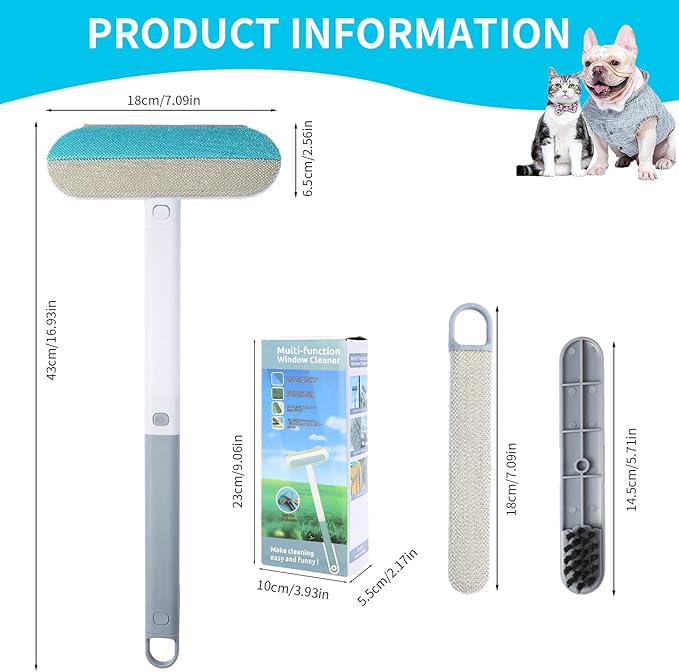 Pet Hair Remover for Furniture, Cat and Dog Hair Remover for Couch, Carpets, Clothes Reusable and Washable Lint Brush Pet Hair Removal Tool