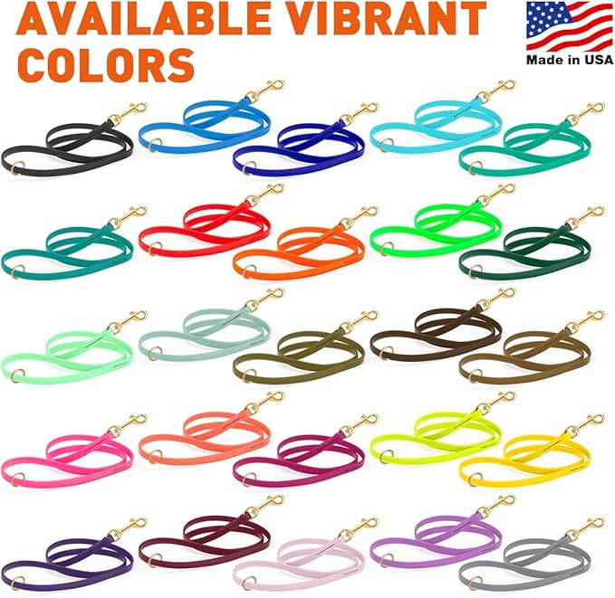 Viper Biothane K9 Working Dog Leash Waterproof Lead for Tracking Training Schutzhund Odor-Proof Long Line with Solid Brass Snap for Puppy Medium and Large Dogs 6ft, Sage Green