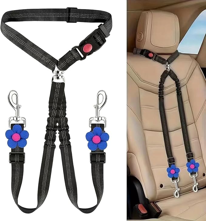 Dog Seat Belt for Car,Reflective Retractable | Car Seatbelt for Dogs Cats,for Small Medium Breeds Road Trips Long Driving Family Outings Commuting Travel Adventure