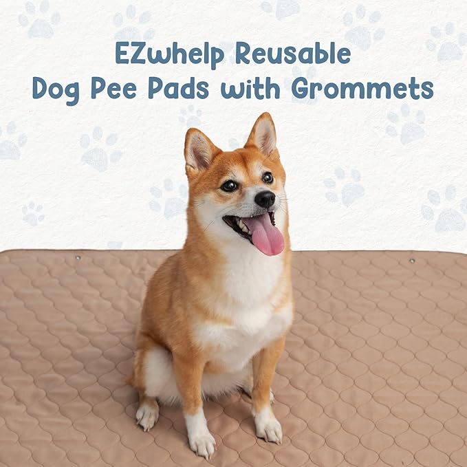 EZwhelp Reusable Dog Pee Pads - Waterproof Training Pads for Dogs - Washable & Sanitary - Rounded Corners - Laminated, Lightweight, Durable - Pet Essentials for Puppy Training and Whelping - 72" x 72"